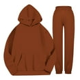 thumbnail image 2 of Fanxing Drawstring Hoodies Sweatsuits for Women Velvet Sweatshirts Casual Long Sleeve Velour Tracksuits Comfort Pullover Jogging Pants Lounge Matching Sets ChristmasOrange,XXL, 2 of 8