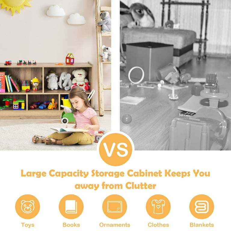 Costway Wooden 5 Cube Children's Bookshelf, Toy Organizer Costway Wooden 5 Cube Children's Bookshelf, Toy Organizer