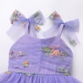 thumbnail image 5 of IBTOM CASTLE Toddler Baby Girls Birthday Party Princess Tutu Dress Floral Backless Ruffle Tulle Dresses for Cake Smash 6-12 Months Purple Floral, 5 of 8