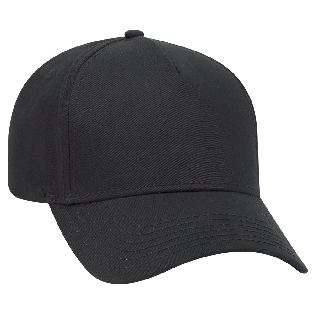 OTTO Superior Cotton Twill 5 Panel Low Profile Baseball Cap Black