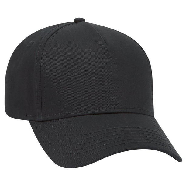 OTTO Superior Cotton Twill 5 Panel Low Profile Baseball Cap Black