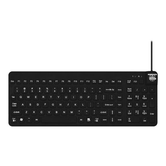 Man & Machine Really Cool - Keyboard - disinfectable - washable - USB - US - waterproof - black - TAA Compliant
