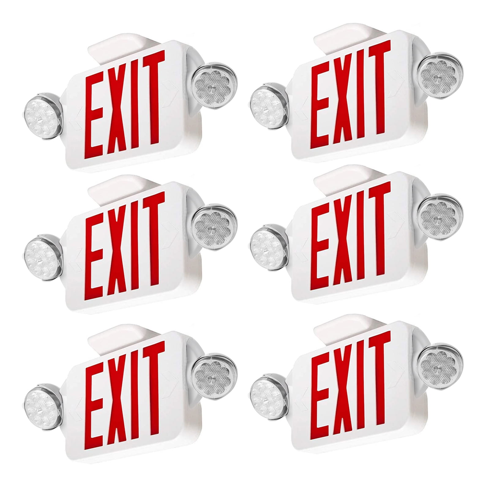 eTopLighting 4 Pack Exit Emergency LED Sign Battery Back-up Red Letter Light 