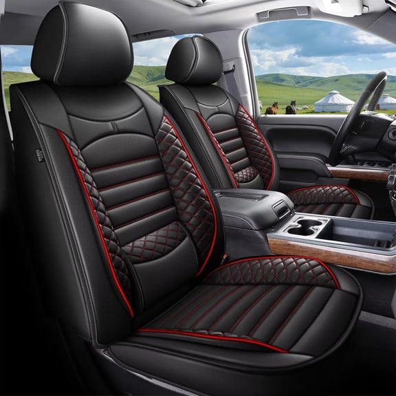 LAONNVIR Seat Covers Fit for Ford Maverick 2022-2026 Pick-up 5-Seats Truck Faux Leather Full Set Car Seat Covers