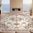 thumbnail image 2 of Design&I 6'x9' Ultra Soft Area Rug, Neutral Symmetrical Beige Boho Cream Pile Vine Delicate Botanical None Fluffy Washable Non Shedding for Guest Room Bedroom Living Room, 2 of 7