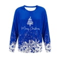 thumbnail image 5 of Yteetum Chandail en Molleton Joyeux Noël pour Femmes, Col Rond Surdimensionné, Tricot Côtelé, Chandail Sans Capuche, Haut Décontracté, Imprimé Graphique de Noël, Col Rond, Manches Longues, Ample, 5 of 5