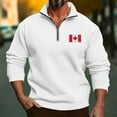 thumbnail image 2 of Mens Shirts Mens Canadian Flag Graphic Pullover Fall Shirt Long Sleeve Quarter Zip Sweatshirt Men Fashion Patriotic Print Tops, 2 of 8