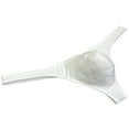 thumbnail image 2 of Botmois Men's Cotton T-back Briefs Cheeky Bikini Tangas Sexy Posing Mini Bottoms Underwear Ultrathin Thongs Lingerie Panties White/Pink/Blue X, 2 of 3
