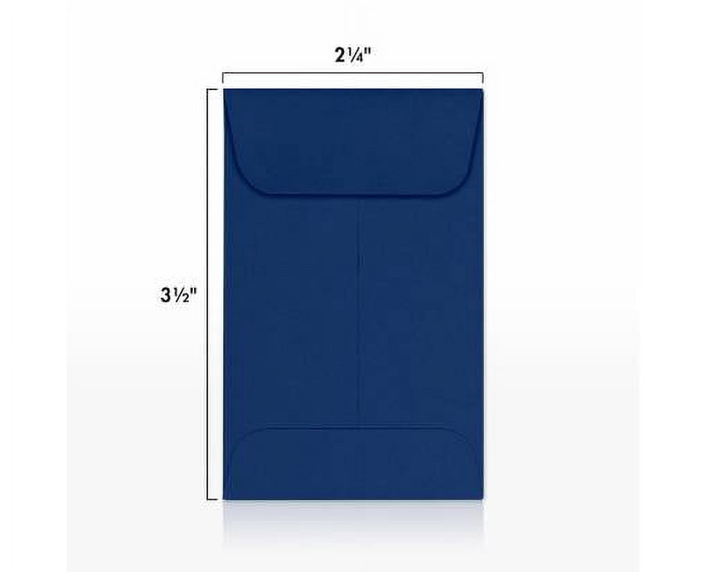 LUXPaper #1 Coin Envelopes w/ Moistenable Glue, Navy Blue, 2 1/4in x 3 1/2in, 80lb, 50/Pack