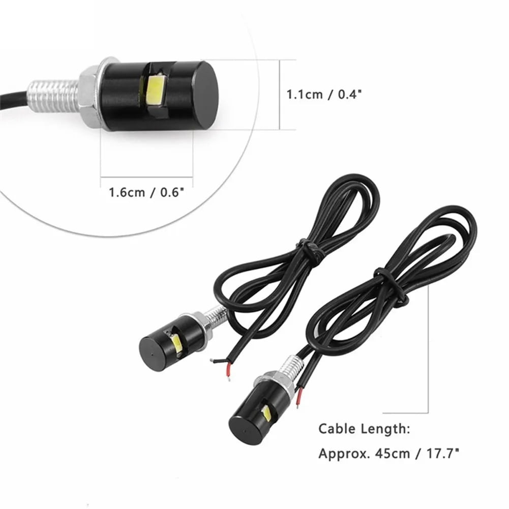 2x License Plate Bolt-On Lights Motorcycle/Scooter/Moped LED 12V Universal Black