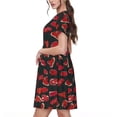 thumbnail image 2 of Goofa Beef3 Pattern Women Summer Short Sleeve Midi Dress with Pockets Casual Aline Flowy Tshirt Dress Vocation Beach Sundress, 2 of 6