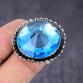 thumbnail image 2 of Natural Blue Topaz Gemstone Handmade 925 Sterling Silver Gift Ring Size 8, 2 of 2