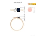 thumbnail image 5 of ANGARA Natural Two-Stone Emerald-Cut Blue Sapphire & Pear Diamond Ring in 14K Rose Gold for Women (Size-6x4mm) | September Birthstone, Anniversary, Jewelry Gift for Women | Natural Blue Sapphire Ring, 5 of 10