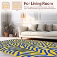 thumbnail image 2 of ODIKA 8'x10' Machine Washable Non-Slip Area Rug, Mustard & Lapis Abstract High Traffic Rug with Pad, Yellow, 366051, 2 of 8