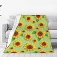 thumbnail image 1 of Balery Sunflower Leaves Manta de Felpa Suave y Acogedora – Cobija de Franela Aterciopelada para Cama, Lavable y Cálida para Sofá, Mascotas, Transpirable-60"x50", 1 of 7
