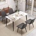 thumbnail image 5 of bokifol White Faux Marble Dining Table,55.12" Rectangle Modern Dinner Table for 6,Farmhouse Long Kitchen Table for Living Room with Sturdy Base,White, 5 of 8