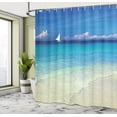 thumbnail image 5 of Ambesonne Tropical Shower Curtain, Exotic Seashore View, 69"Wx84"L, Turquoise Cream, 5 of 5