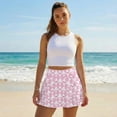 thumbnail image 5 of Xoenoiee Pink Golf Bow Geometric Print Women's Quick Dry Pleated Tennis Skirts High Waisted Athletic Workout Running Sports Golf Skorts Volleyball, Size 2XL, 5 of 7