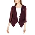 thumbnail image 1 of Calvin Klein Womens Embellished Cardigan Sweater, Purple, Large, 1 of 1