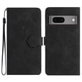 thumbnail image 1 of SaniMore Case for Google Pixel 7 6.3" 2022, [Card Slots + Cash Pocket + Removeable Wrist Strap] PU Leather Embossed Flower Flip Kickstand 360° All-around Protective Wallet Shell, Black, 1 of 11
