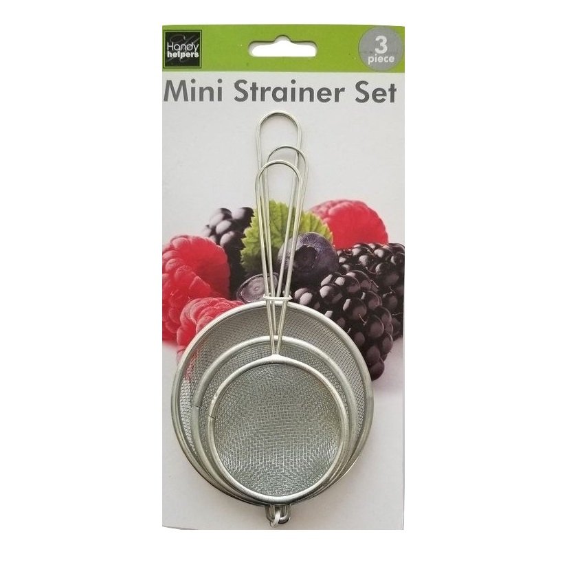 3Piece MultiPurpose Steel Mini Strainer Set 3 Sets