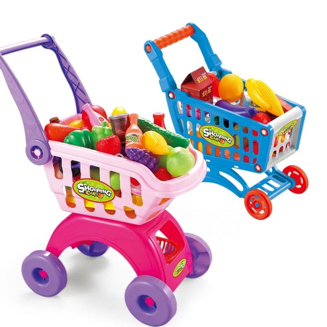 Carrito de compras para niños, casa de juegos, juguete de simulación, carrito para bebés, fruta cortada, se puede seleccionar una variedad de autos grandes, medianos y pequeños