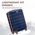 thumbnail image 5 of Gowill 7 Piece Luggage Sets,13/16/20/24/28 inch Hardside Lightweight ABS Suitcase With Expandable Duffle Bag (Navy Blue Tan), 5 of 15