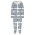 thumbnail image 6 of AUNVITO Women's Striped Cozy Long Sleeve Hooded Jumpsuit with Front Zipper for Casual Loungewear, 6 of 7