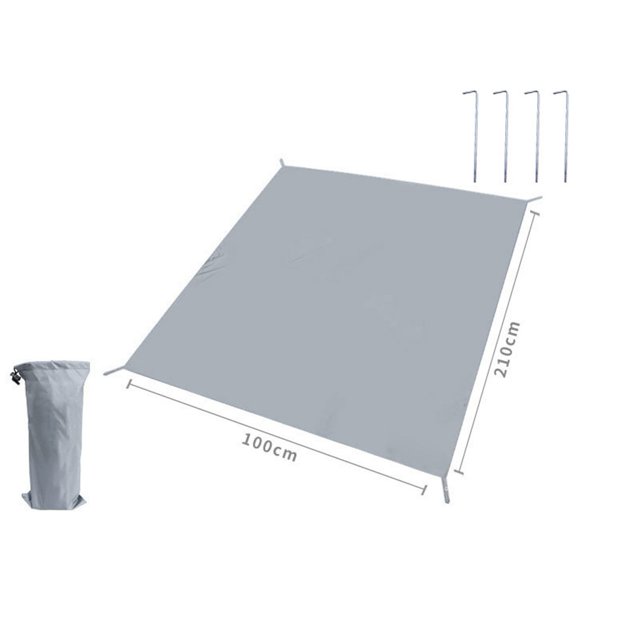 Tapis de Plage pour Randonnée, Tapis de Sol de Tente Extérieur Anti-Humidité avec Clous de Sol : 210*100 cm
