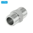 thumbnail image 3 of 1/8 to 1/8 Air Brush Hose Adapter, 2PCS 1/8" BSP Male to 1/8" BSP Male Fitting Conversion Adapter Nipple Metal Connector, 3 of 5