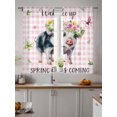 thumbnail image 4 of Sheer Curtains 72 Inches Long 2 Panels Set for Bedroom, Spring Pig Semi Sheer Curtains for Windows, Butterfly Botanical Floral Pink Plaid Voile Window Treatments Rod Pocket Curtain, 4 of 7