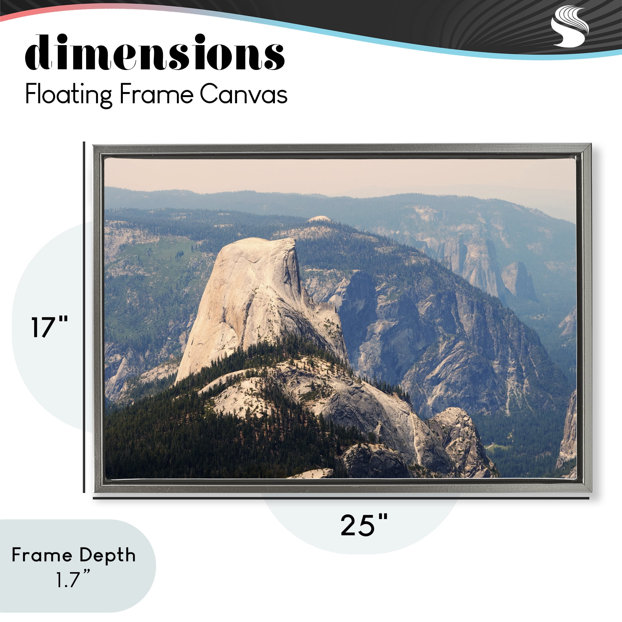 Stupell Industries Granite Monolith Above Forest Gray Framed Floater Canvas Wall Art, design by Gemma Bardot