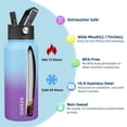 thumbnail image 2 of BJPKPK 2 Pack Insulated Water Bottles with Straw Lids, 32oz Stainless Steel Metal Water Bottle with 6 Lids, Leak Proof BPA Free Thermos, Cups, Flasks for Travel, Sports (Cherry+Ocean Dream), 2 of 5