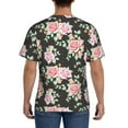 thumbnail image 3 of Bixox Men's Rose Flowers Printed Short Sleeve Skinny Athletic T-Shirt, 3 of 6