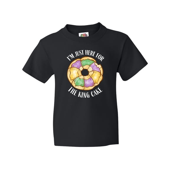 Inktastic I'm Just Here for the King Cake Youth T-Shirt