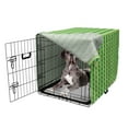 thumbnail image 5 of Abstract Green Dog Crate Cover, Monochrome Geometric Pattern with Diagonal Square Check, Easy to Use Pet Kennel Cover Small Dogs Puppies Kittens, 7 Sizes, Green Almond Green, by Ambesonne, 5 of 6