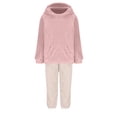 thumbnail image 5 of UAMVSH 2 Piece Fuzzy Fleece Hoodie Outfits for Women Plus Size Warm Hooded Pullover and Pant Plush Pajama Sets Winter Loungewear(X-LargePink 2), 5 of 7