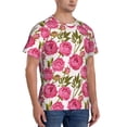 thumbnail image 2 of Vsdgher Rose Flowers Print Men's Dry Fit Mesh Athletic Shirts Moisture Wicking Tennis T-Shirt Tops, 2 of 9