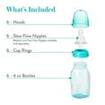 thumbnail image 5 of Evenflo Feeding Vented + BPA-Free Plastic Baby Bottles - 4oz, Teal/Blue/Green, 6ct, 5 of 15