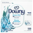 thumbnail image 3 of Downy Light Mega Dryer Sheets, Laundry Fabric Softener, Ocean Mist 120CT, 3 of 19