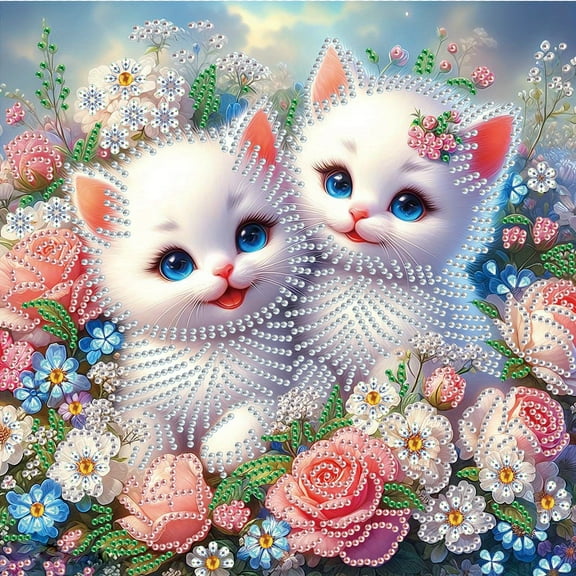Cat in Flower Diamond Art Painting Kit