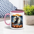 thumbnail image 4 of Happy Halloween French Bulldog Witch Pumpkins Bats 11oz Accent Two-tone Mug Dog Lover Gifts Coffee Tea Cup - 13012, 4 of 5