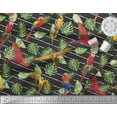 thumbnail image 2 of Soimoi Black Cotton Duck Fabric Tropical Leaves & Bird Print Fabric by Yard 44 Inch Wide, 2 of 3