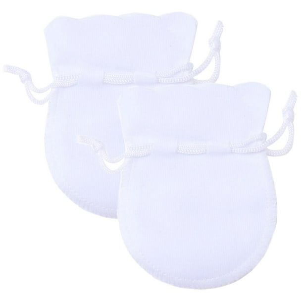 Bolsas Mini para Joyeria VelvtyWhite 2Pzas Blanco 7x9cm Terciopelo Bolsa en Forma de Calabaza.