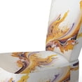 thumbnail image 4 of Designart "Fusion of White and Gold II" White Abstract Marble Upholstered Accent Chair - Modern Arm Chair For Bedroom, 4 of 5