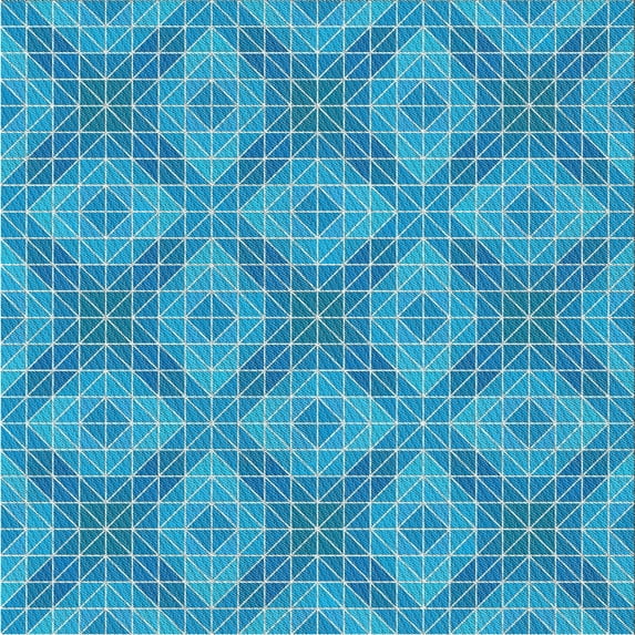 Ahgly Company Indoor Square Patterned Blue Novelty Area Rugs, 6' Square