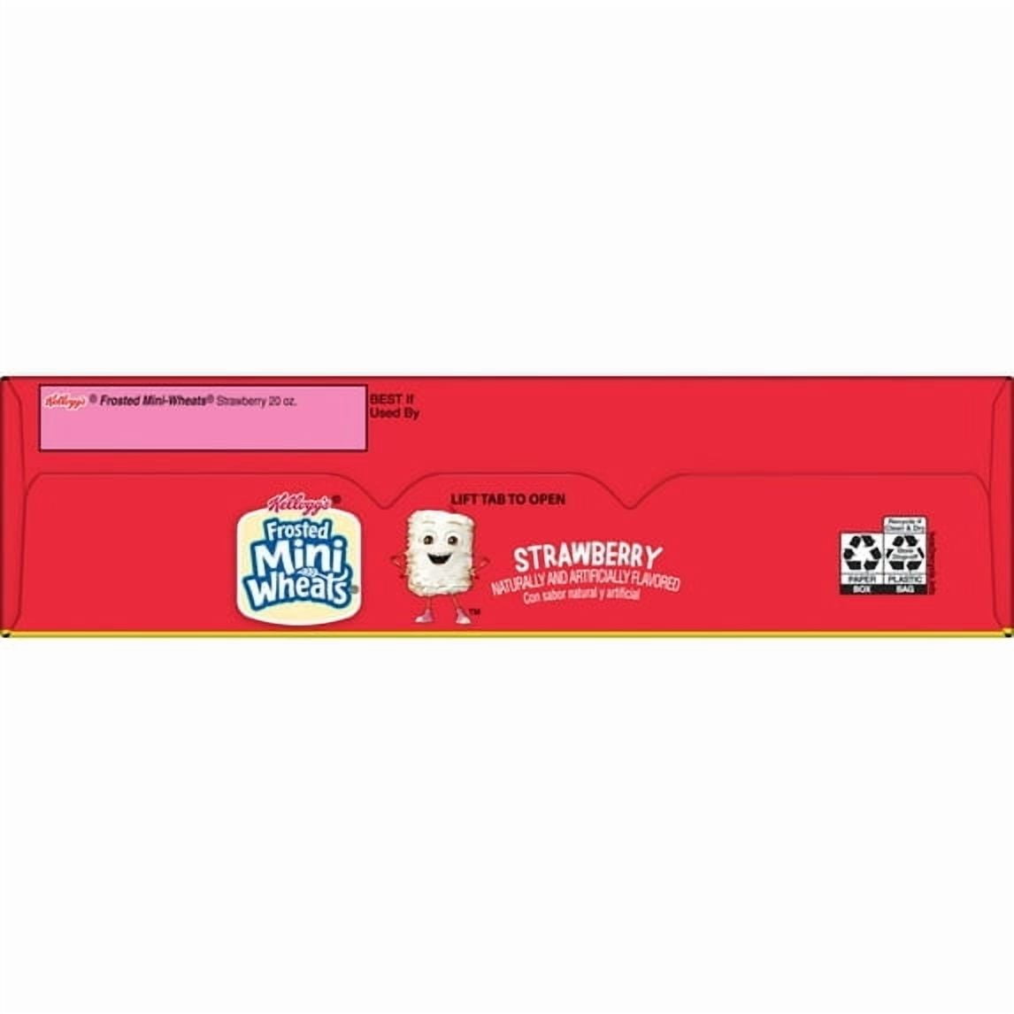 Kellogg's Frosted Mini-Wheats Breakfast Cereal, Kids Cereal, Family Breakfast, Family Size, Strawberry, 20oz Box (1 Box)pack of 4