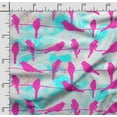 thumbnail image 2 of Soimoi Bird Printed Japan Crepe SatinFabric By The Yard 54 Inch Wide Decorative Sewing Fabric For Dresses Kimonos Gowns Pink, 2 of 5