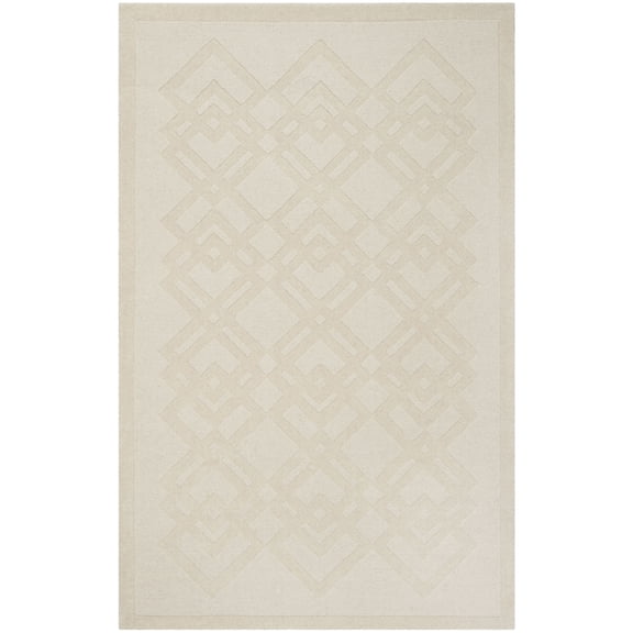 SAFAVIEH Martha Stewart Kalisha Geometric Wool Area Rug, Ivory, 5' x 8'