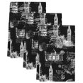 thumbnail image 2 of Black Architecture Kitchen Towels Set of 3, Abstract City Vintage Modern Art Absorbent Dish Towels for Kitchen, Microfiber Hand Towel, Quick Drying Tea Towel for Cleaning Decorative Dishcloths, 2 of 7